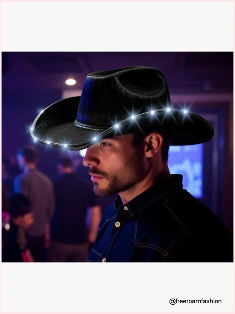Light Up LED Cowboy Hat for Disco Party Halloween Costume